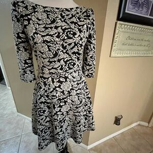 Ark & Co Black and Cream Floral Dress